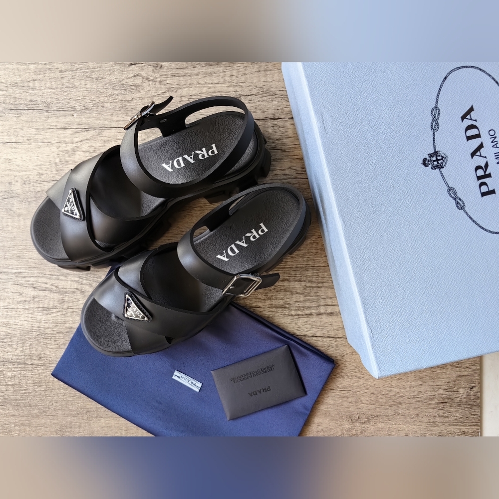 Prada Monolith leather sandal